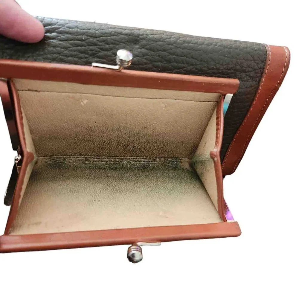 VTG Dooney & Bourke All Weather Leather Trifold Checkbook Wallet Clutch - Picture 9 of 13